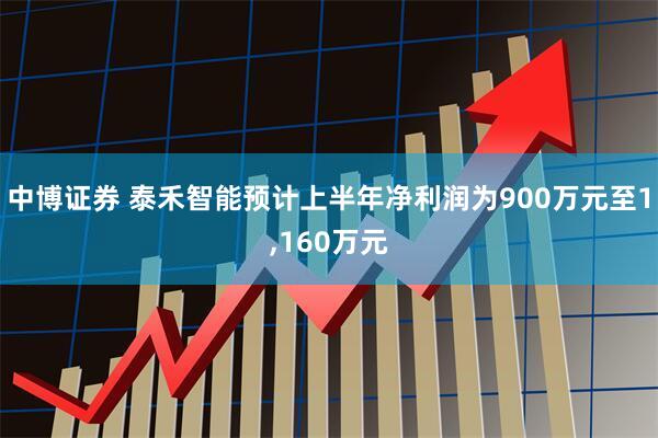 中博证券 泰禾智能预计上半年净利润为900万元至1,160万元