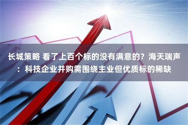长城策略 看了上百个标的没有满意的？海天瑞声：科技企业并购需围绕主业但优质标的稀缺